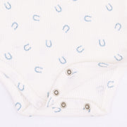 Long Sleeve Bodysuit -  Little Horseshoes - Blue