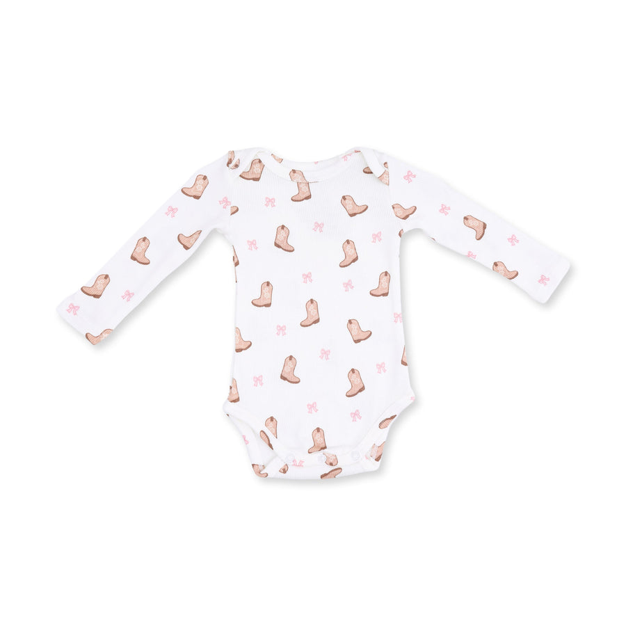 Long Sleeve Bodysuit -  Mini Cowgirl Boots