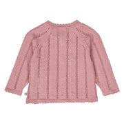 Pointelle Knit Baby Cardigan - Nostalgia Rose