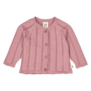 Pointelle Knit Baby Cardigan - Nostalgia Rose
