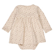 Aster Rib Floral Print Long Sleeve Bodysuit Dress