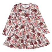 Bliss Floral Print Long Sleeve Swing Dress