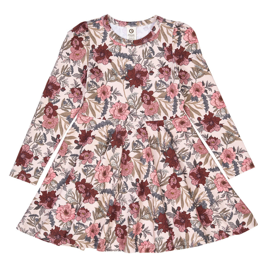 Bliss Floral Print Long Sleeve Swing Dress