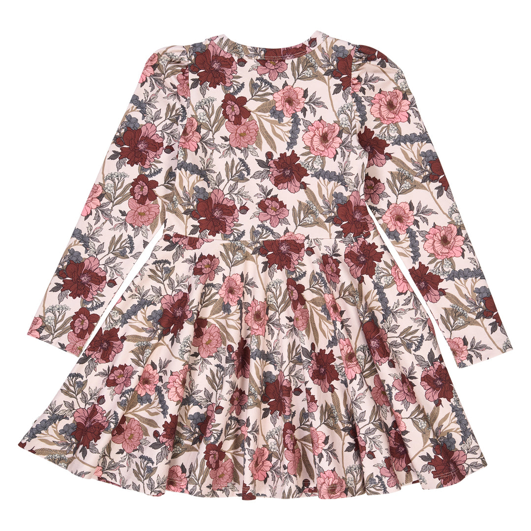 Bliss Floral Print Long Sleeve Swing Dress