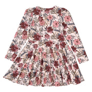 Bliss Floral Print Long Sleeve Swing Dress
