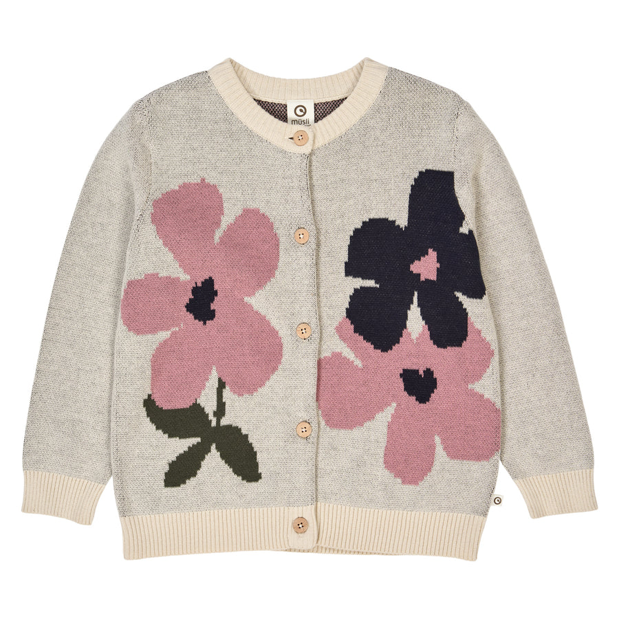 Zinnia Floral Embroidery Knit Cardigan