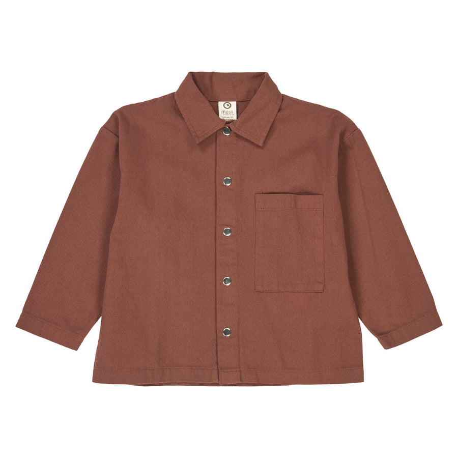 Twill Long Sleeve Button Up Shirt - Root