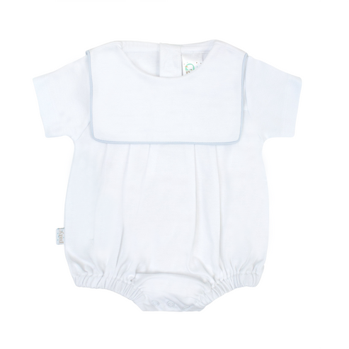 Pima Bib Bubble - Blue Piping