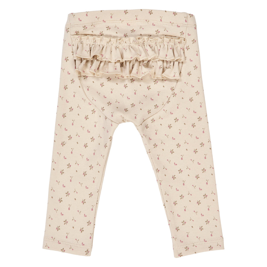 Aster Rib Ruffle Floral Print Baby Leggings