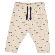 Rib Printed Pants with Strings - Auto