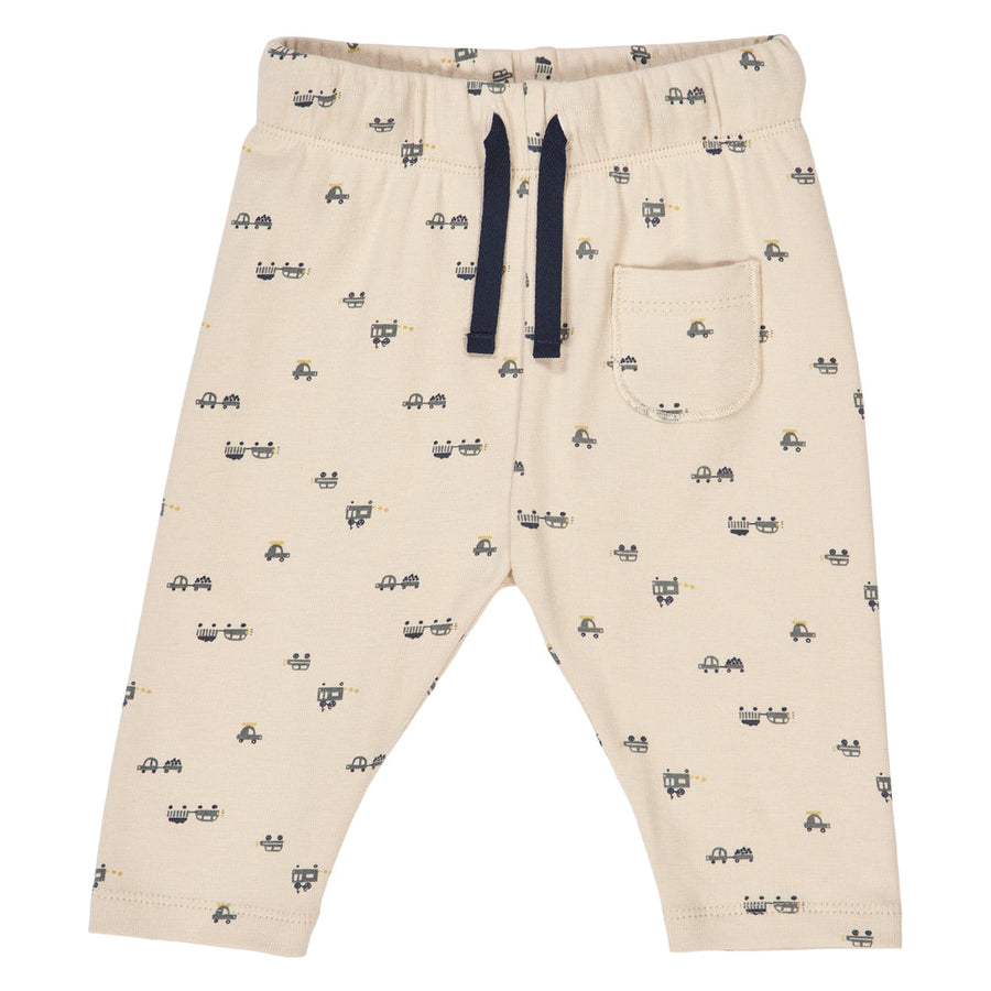 Rib Printed Pants with Strings - Auto