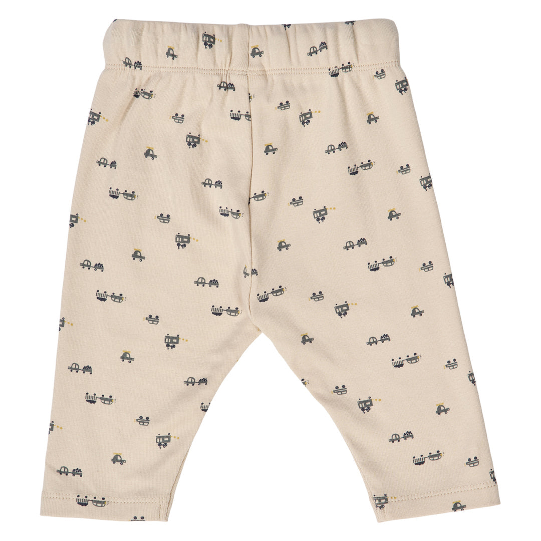 Rib Printed Pants with Strings - Auto