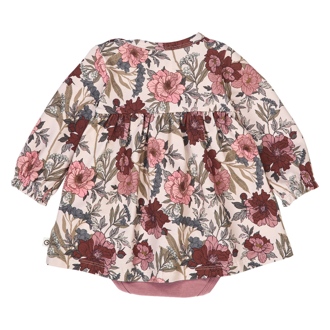 Bliss Floral Print Long Sleeve Bodysuit Dress