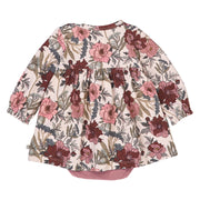 Bliss Floral Print Long Sleeve Bodysuit Dress