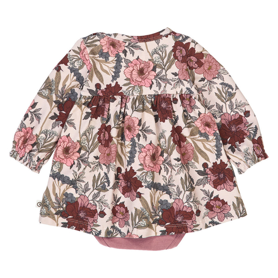 Bliss Floral Print Long Sleeve Bodysuit Dress