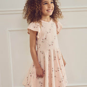 Short Sleeve Floral Swing Dress - Chamomile