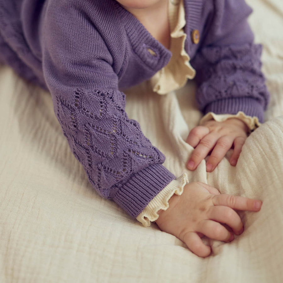 Cozy Me Rib Frill Collar Long Sleeve Bodysuit - Oak