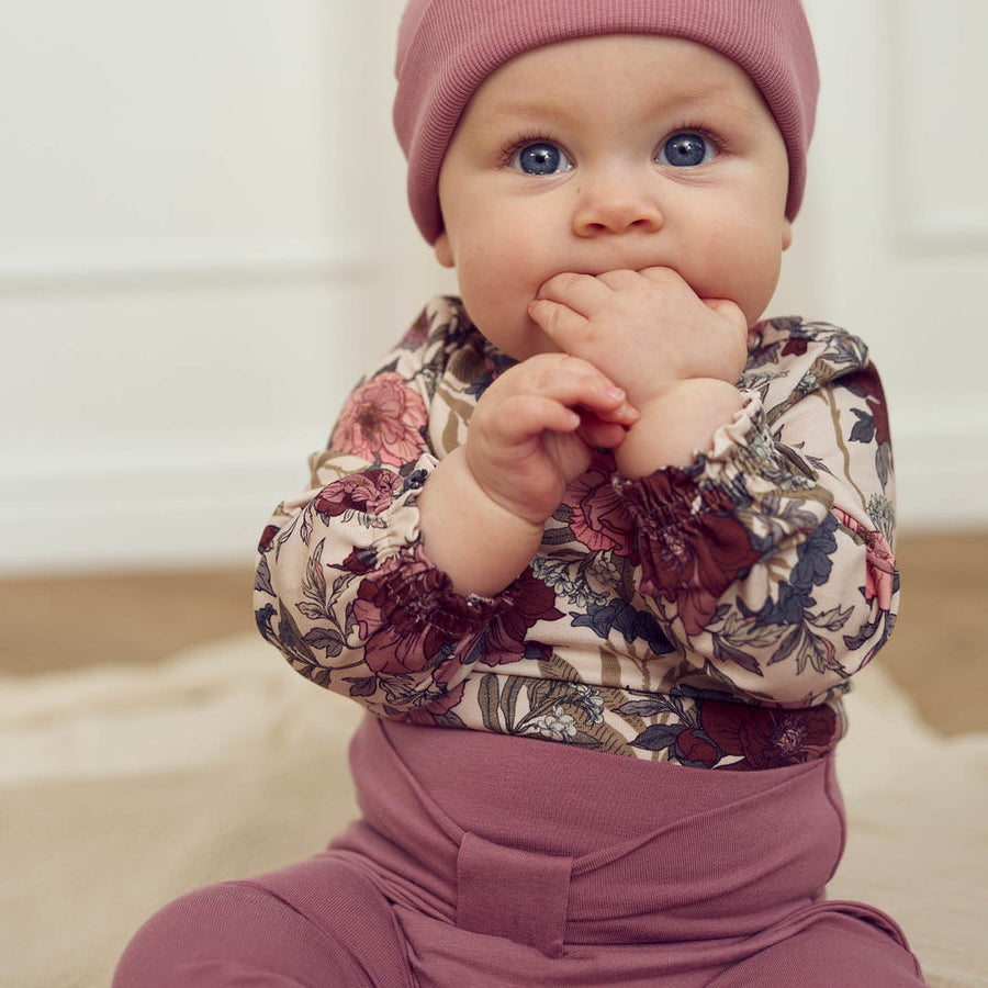 Cozy Me Bow Pants - Nostalgia Rose