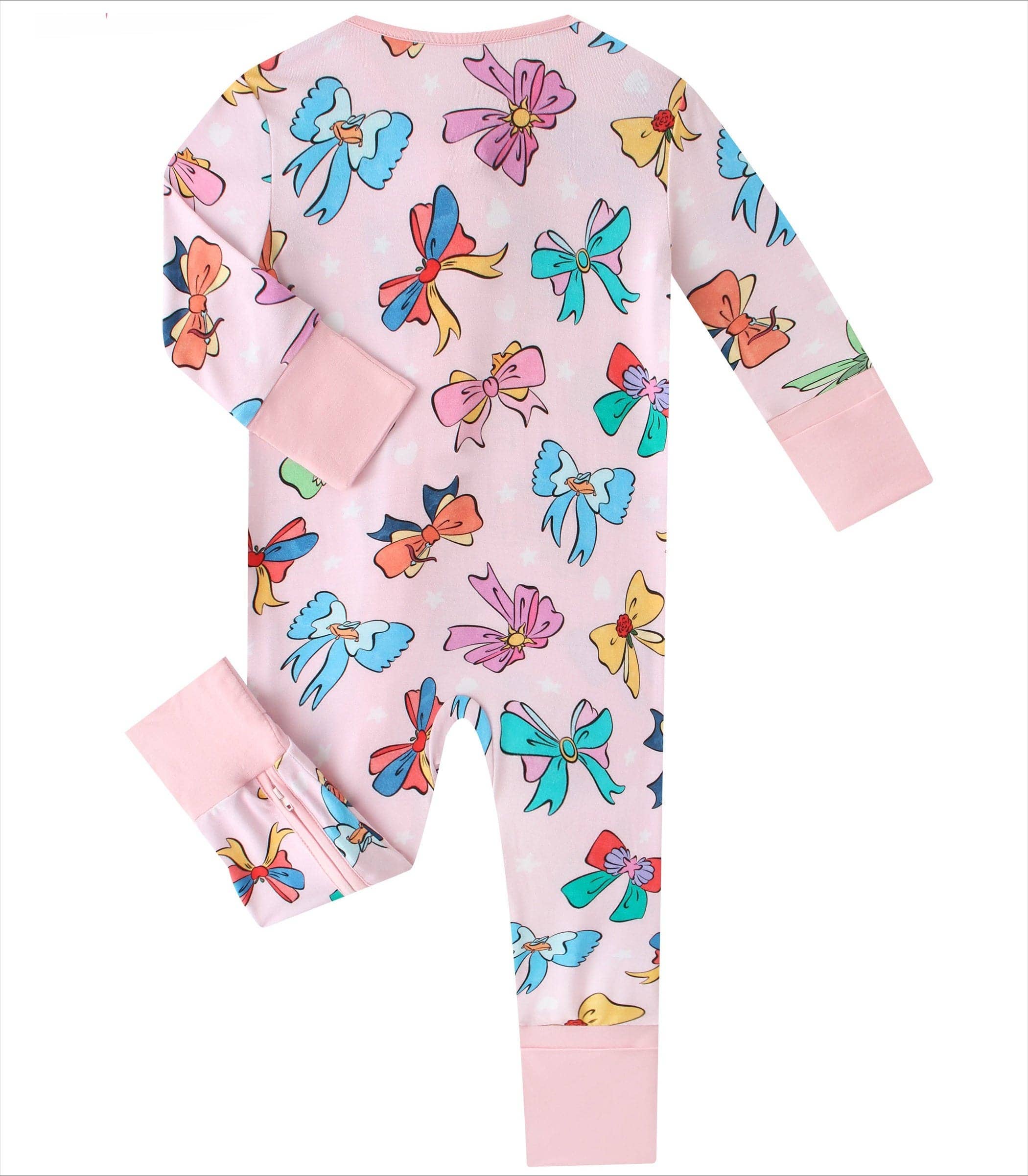 PoshTOT Bow Bamboo Baby Convertible Zippy Romper