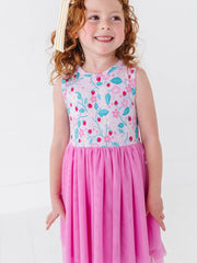 Bamboo + Tulle Dress -  Alma-Strawberry Summer