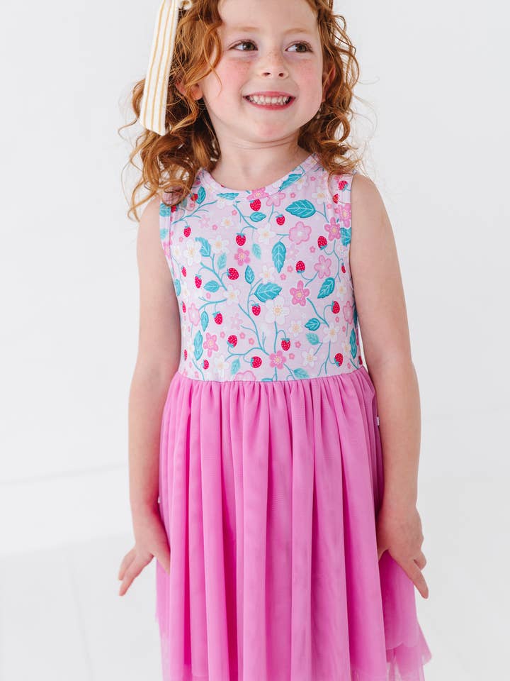 Bamboo + Tulle Dress -  Alma-Strawberry Summer