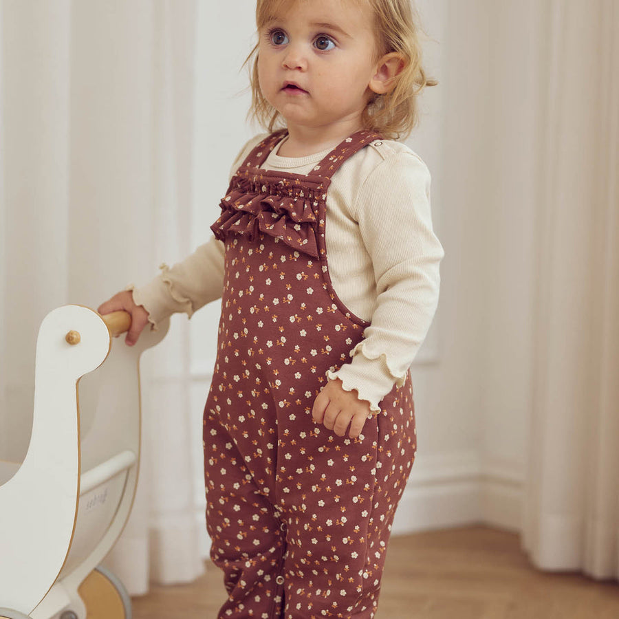 Cedar Floral Print Overalls