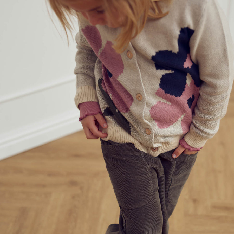 Zinnia Floral Embroidery Knit Cardigan