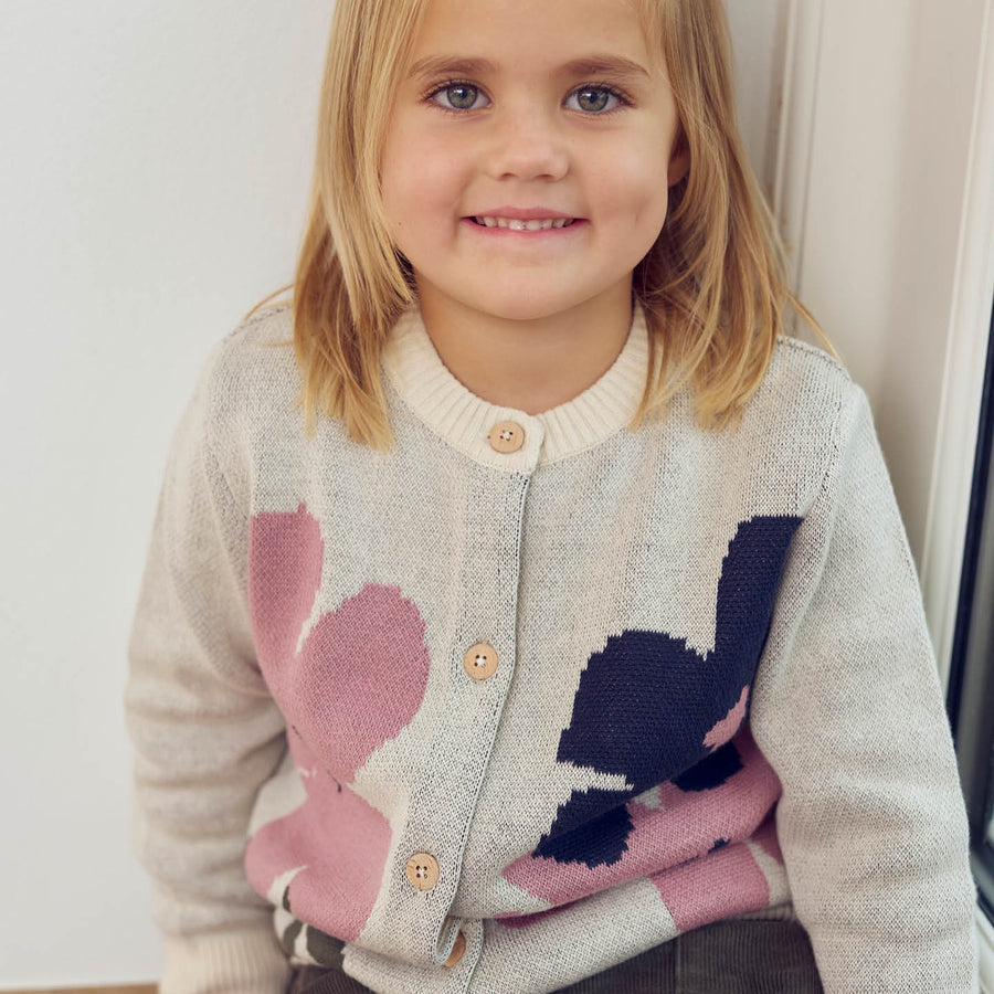 Zinnia Floral Embroidery Knit Cardigan