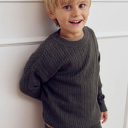 Knit Cable Sweater - Deep Green
