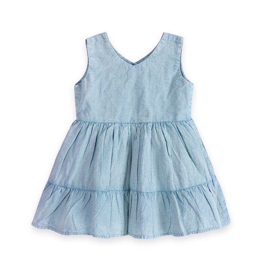 River Soft Denim Washed Baby Dress + Bloomer