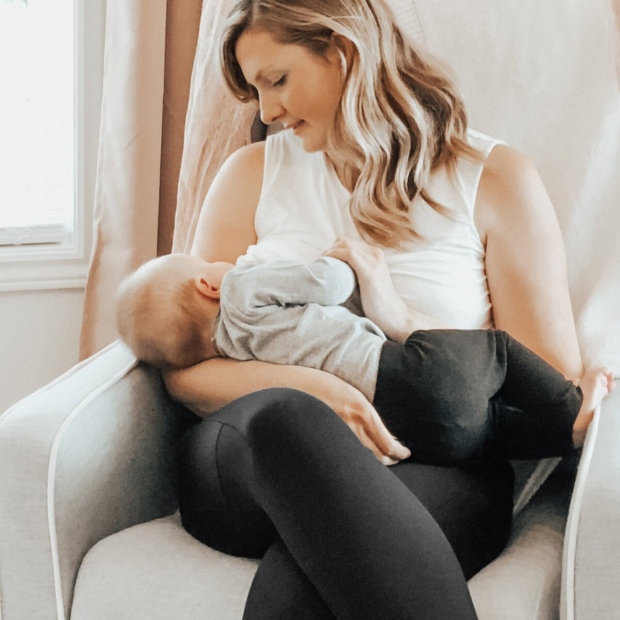 Bamboo Nursing & Maternity Tank Top - White