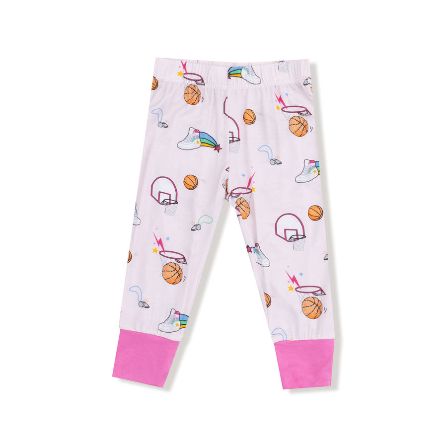 Long Sleeve Loungewear Set - Basketball Pink