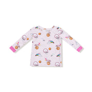 Long Sleeve Loungewear Set - Basketball Pink