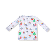 Long Sleeve Bamboo Loungewear Set - Holiday Penguins
