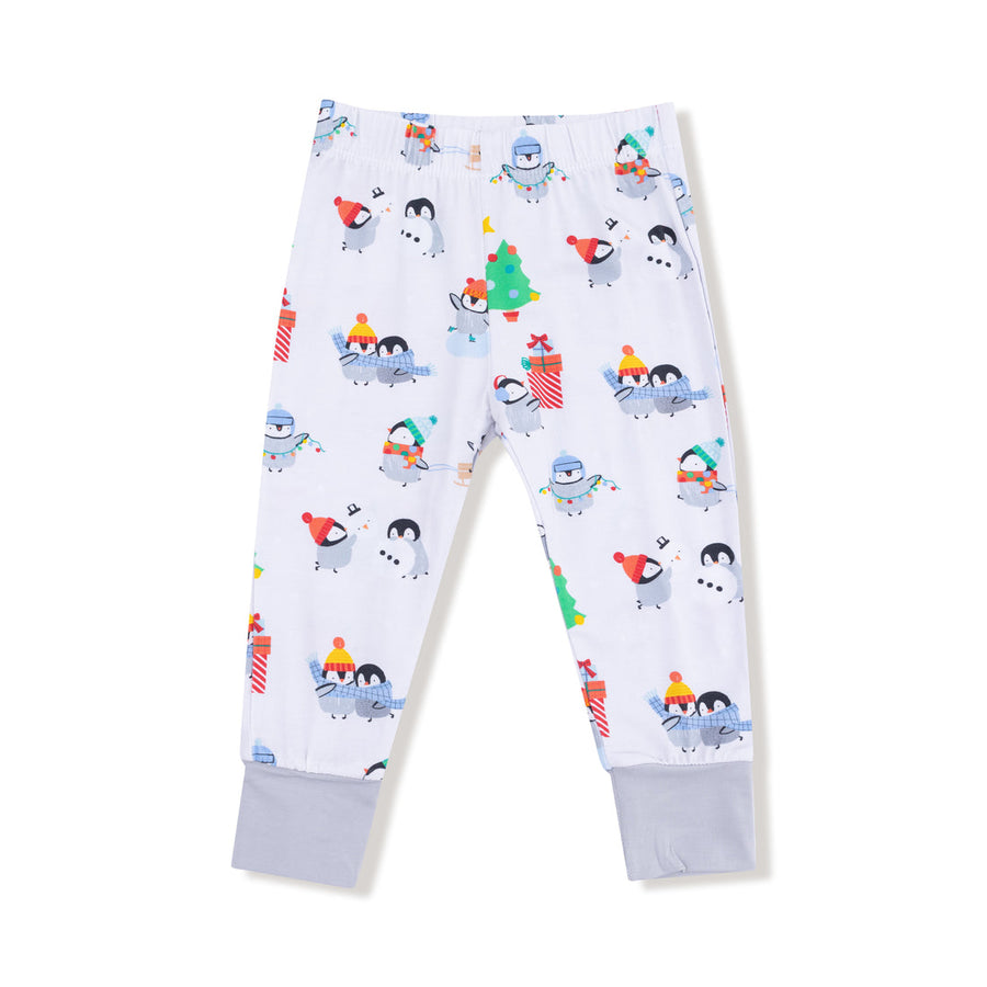 Long Sleeve Bamboo Loungewear Set - Holiday Penguins