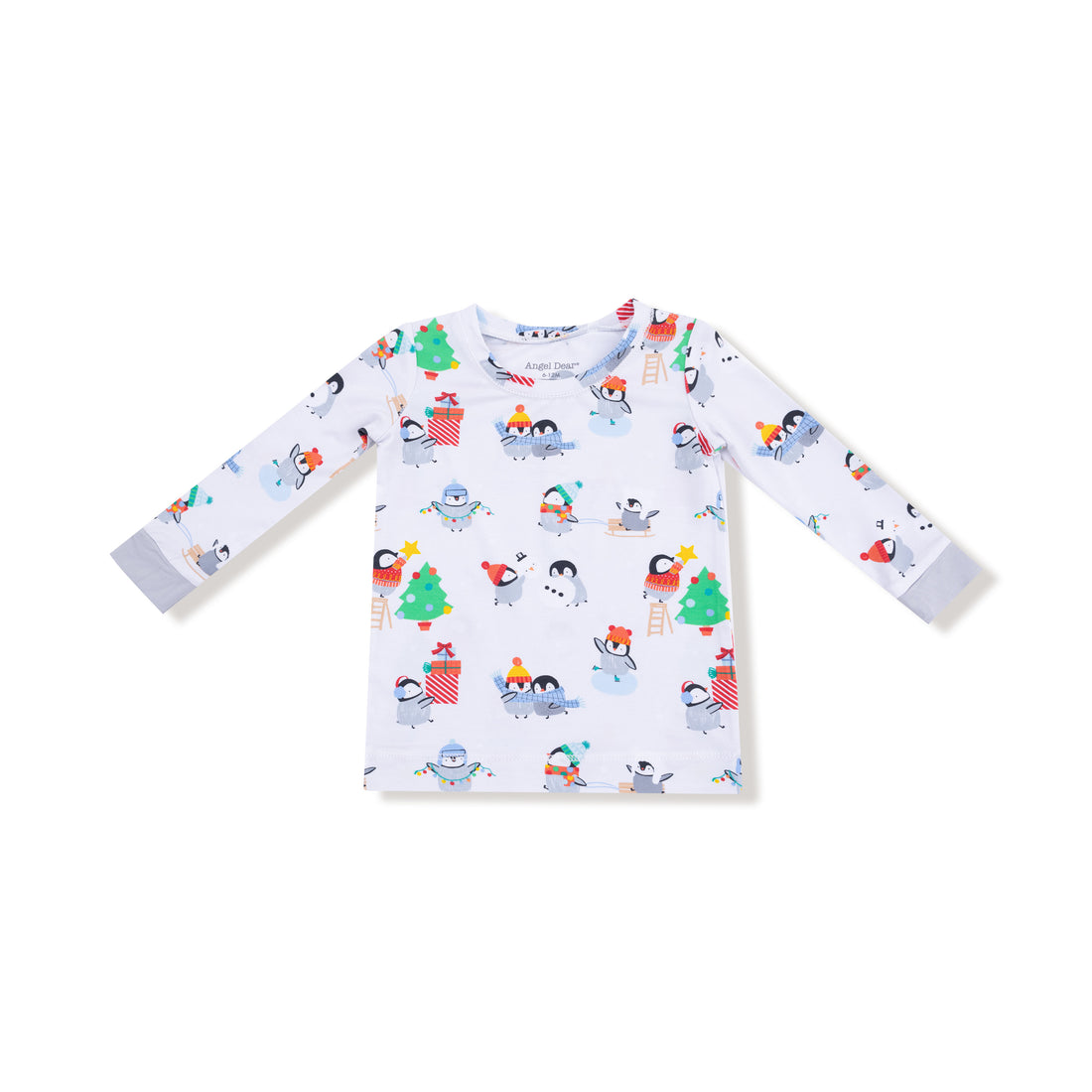 Long Sleeve Bamboo Loungewear Set - Holiday Penguins
