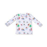 Long Sleeve Bamboo Loungewear Set - Holiday Penguins