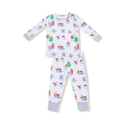 Long Sleeve Bamboo Loungewear Set - Holiday Penguins