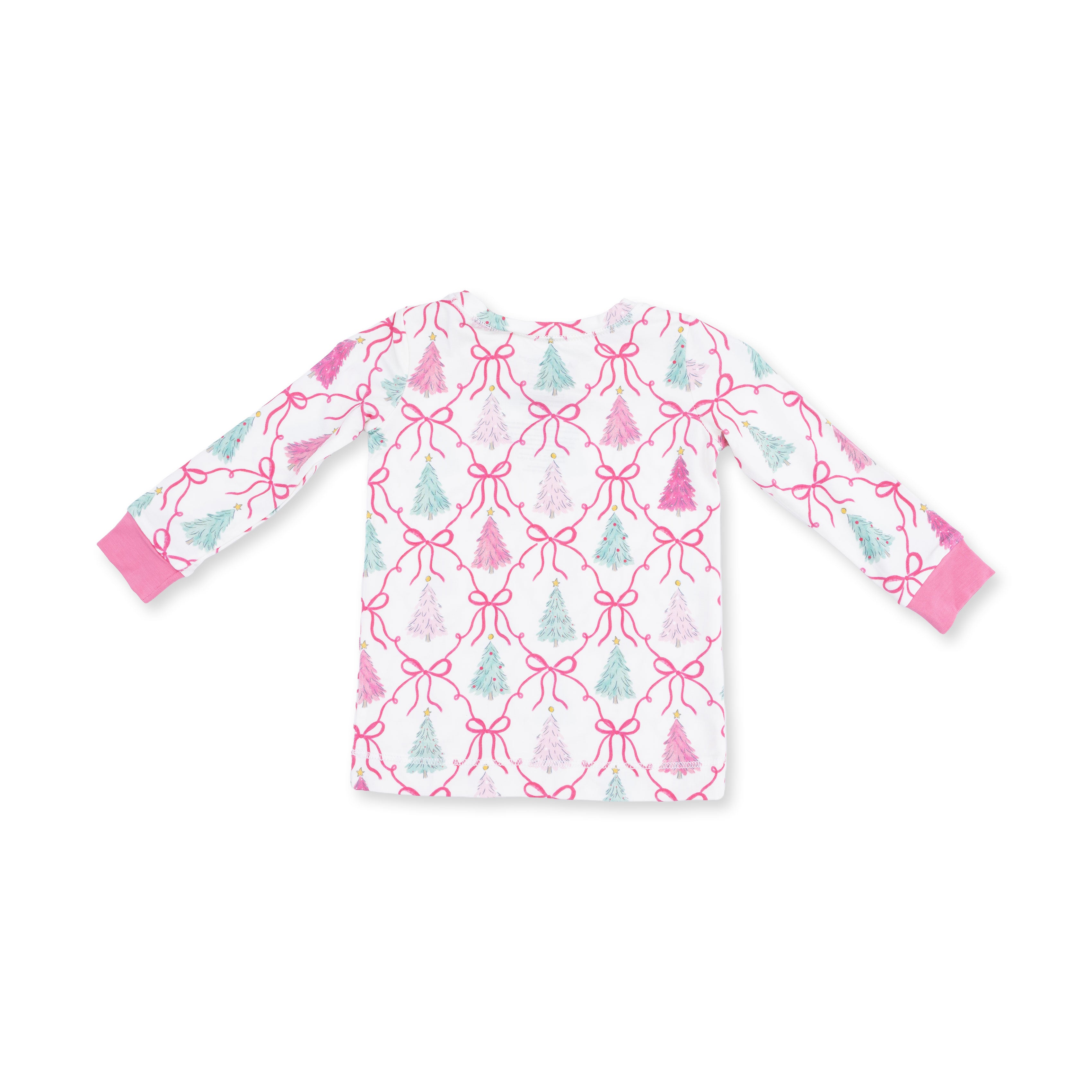 Long Sleeve Bamboo Loungewear Set - Bow Trellis Tree