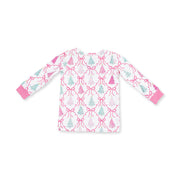 Long Sleeve Bamboo Loungewear Set - Bow Trellis Tree