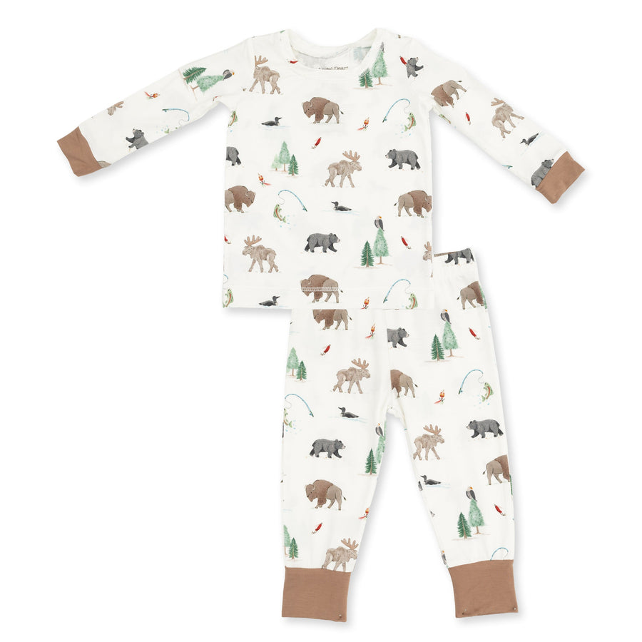 Long Sleeve Loungewear Set - Northern Woodland Animals