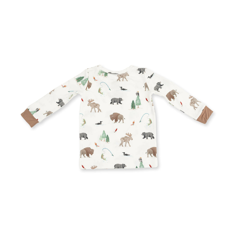 Long Sleeve Loungewear Set - Northern Woodland Animals