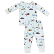 Long Sleeve Bamboo Loungewear Set - Snow Cats
