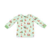 Long Sleeve Bamboo Loungewear Set - Vintage Reindeer and Santa - Uni