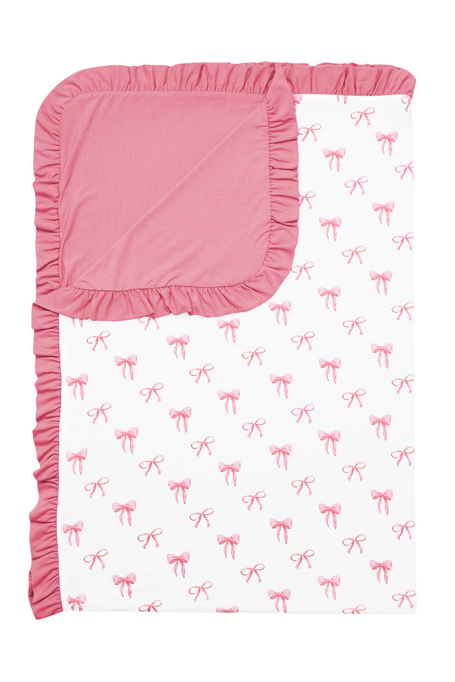 Printed Bamboo Toddler Blanket - Ruffle Bow