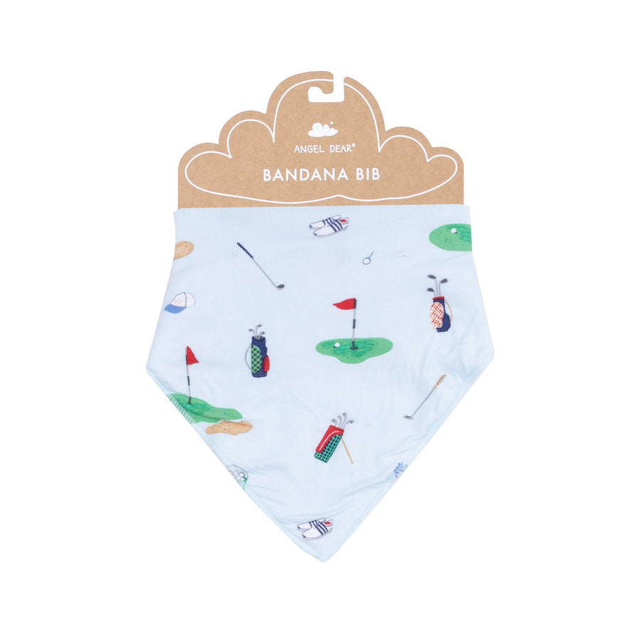 Bamboo Bandana Bib - Golf Things Blue