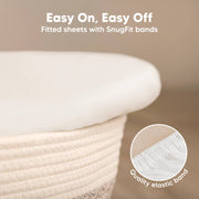 Isla Bassinet Mattress Sheets - Soft White