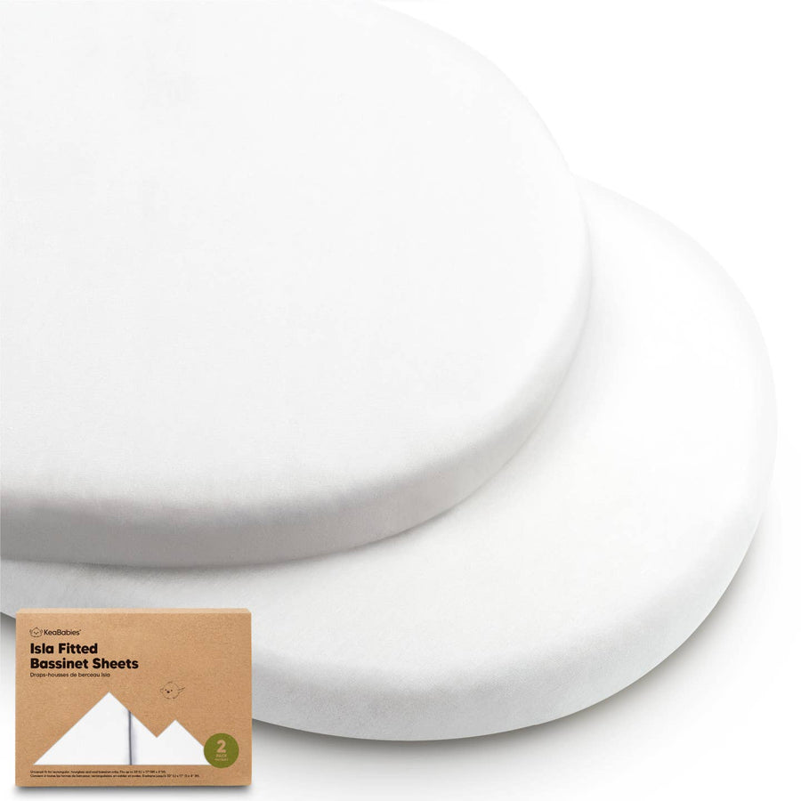 Isla Bassinet Mattress Sheets - Soft White