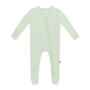 Bamboo Zippered Footie - Basil