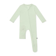 Bamboo Zippered Footie - Basil